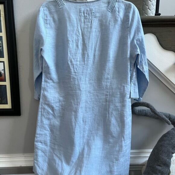 Malvin Hamburg Germany Light Blue Linen Tunic Dress sz L NWT - Picture 6 of 7